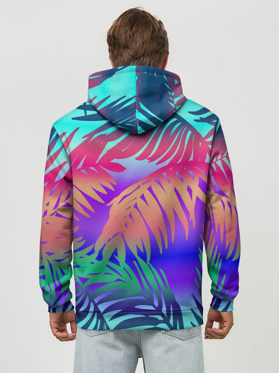 Худи мужской база хлопок / НЕОНОВЫЕ ПАЛЬМЫ