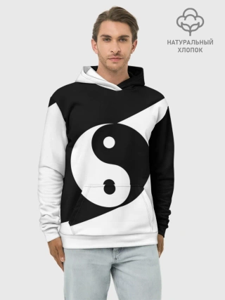 Худи мужской база хлопок / Инь - янь