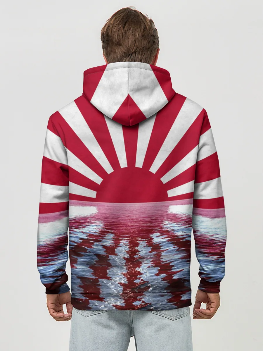 Худи мужской база хлопок / Флаг Восходящего Солнца