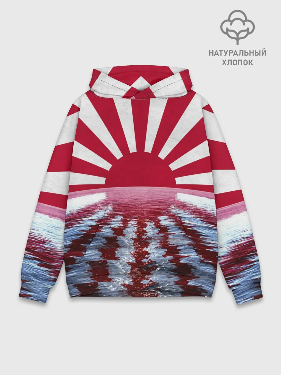Худи мужской база хлопок / Флаг Восходящего Солнца