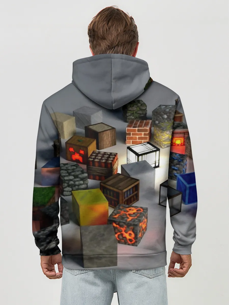 Худи мужской база хлопок / MINECRAFT BLOX