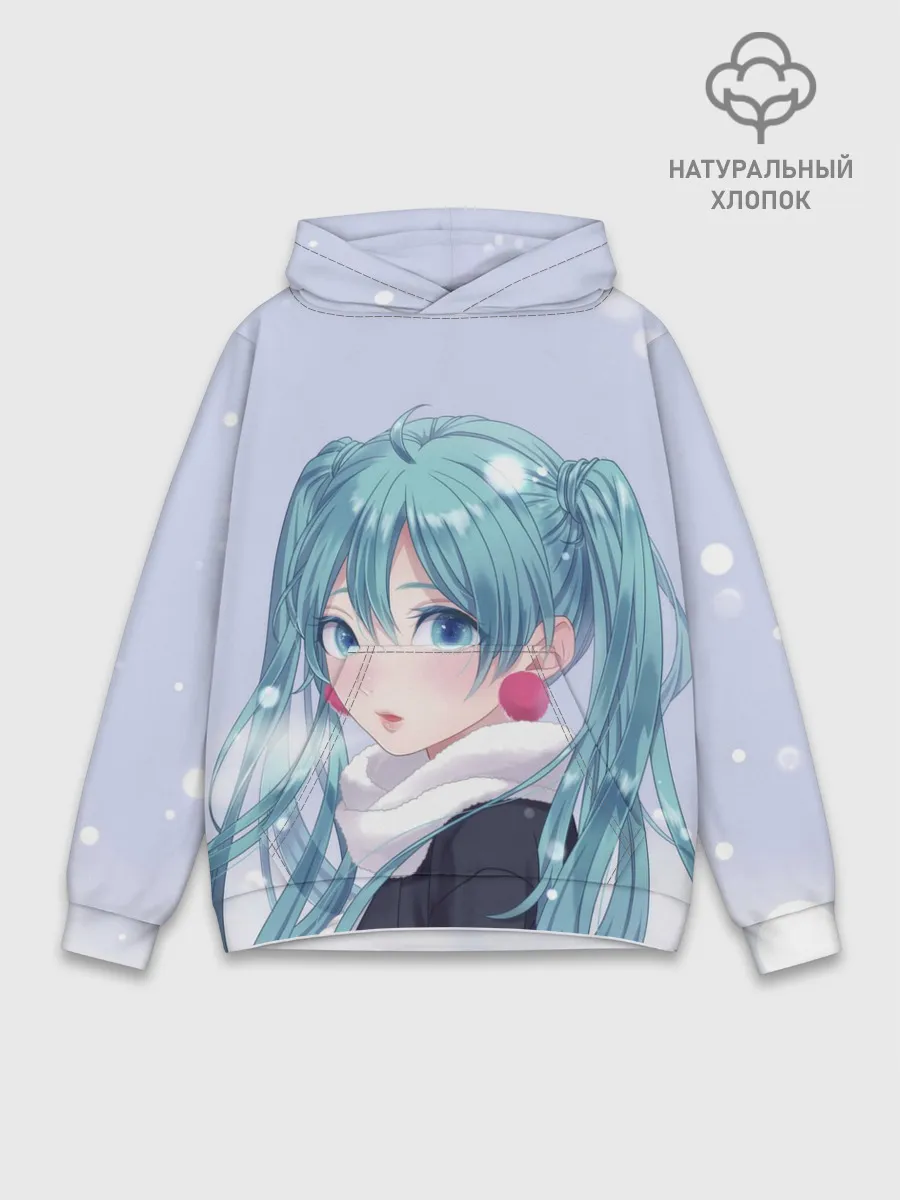 Худи мужской база хлопок / Hatsune Miku. Winter