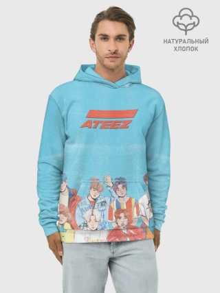 Худи мужской база хлопок / Ateez K-pop