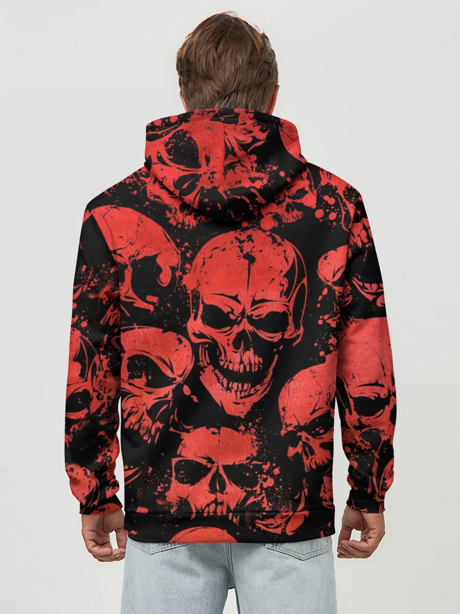 Худи мужской база хлопок / Skulls pattern