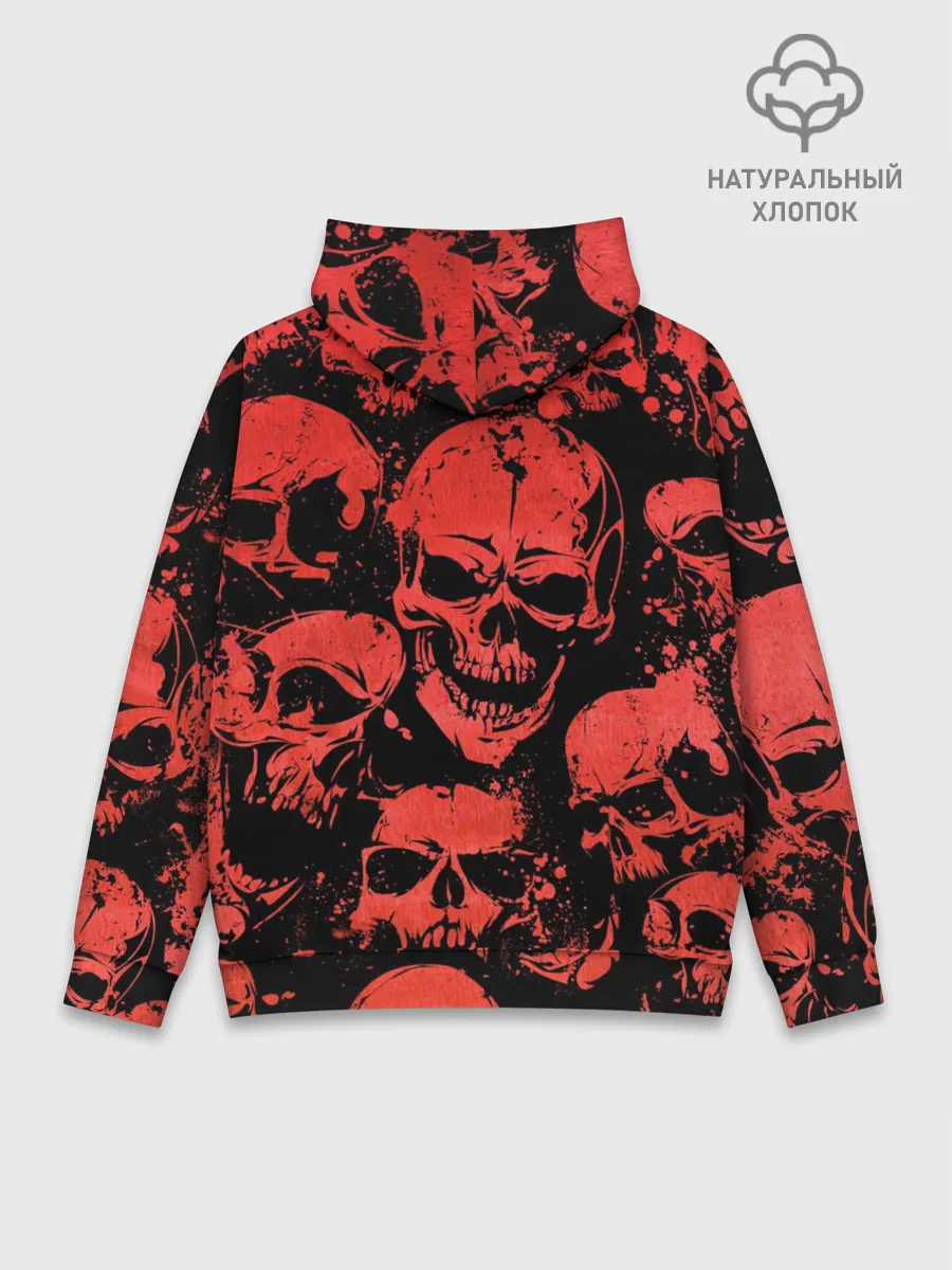Худи мужской база хлопок / Skulls pattern