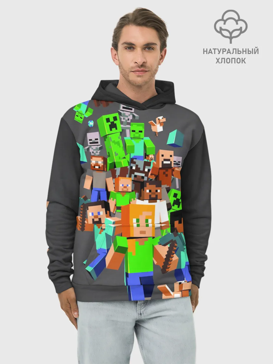 Худи мужской база хлопок / MINECRAFT ONLINE