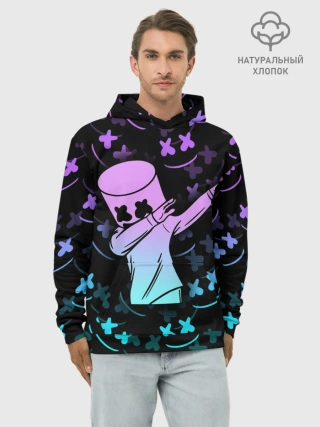 Худи мужской база хлопок / FORTNITE x MARSHMELLO