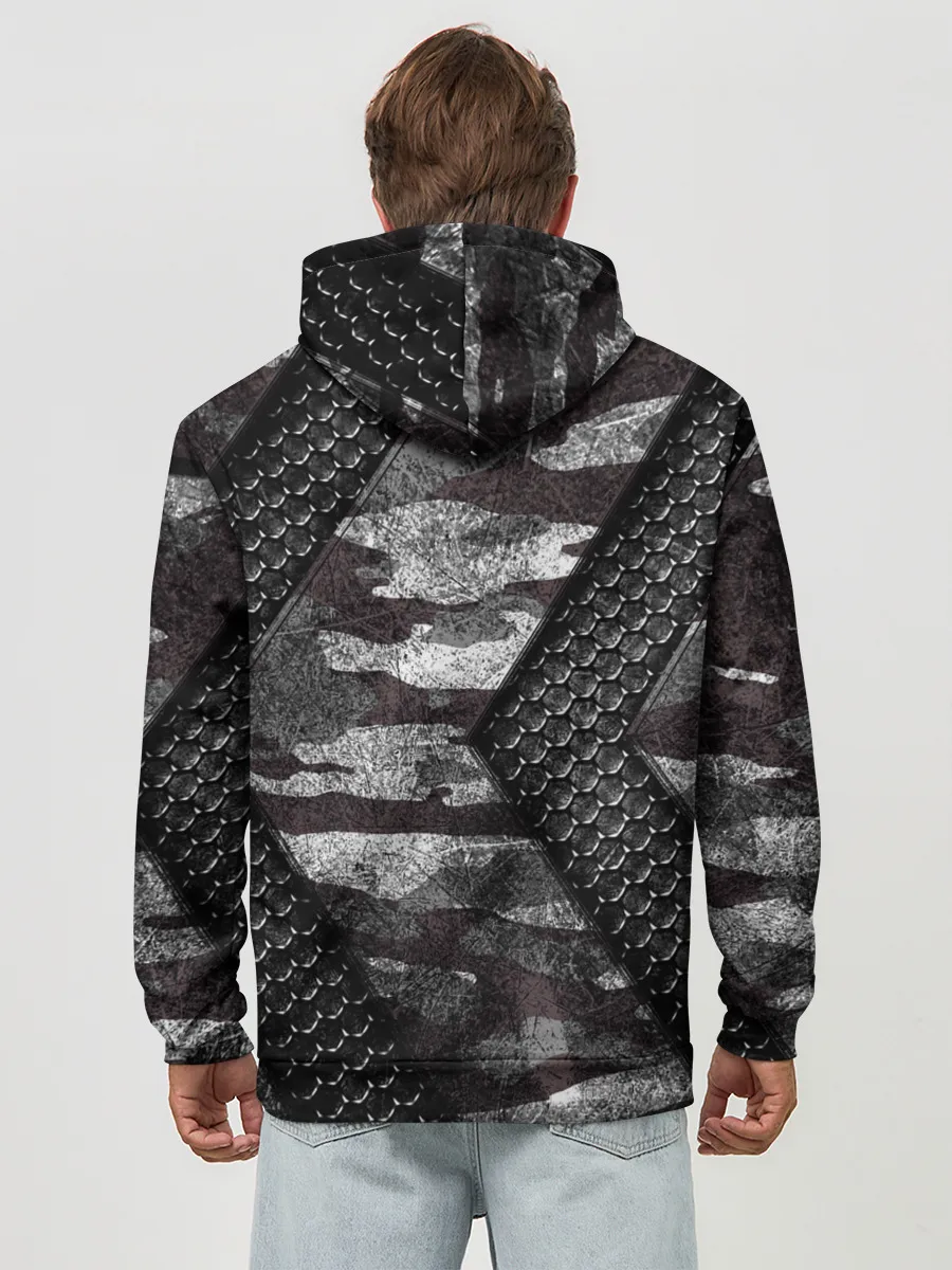 Худи мужской база хлопок / Камуфляжная 3D броня