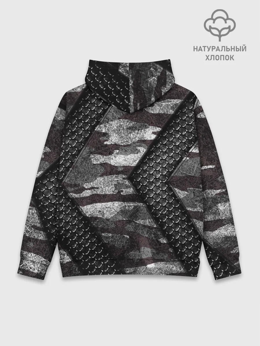 Худи мужской база хлопок / Камуфляжная 3D броня