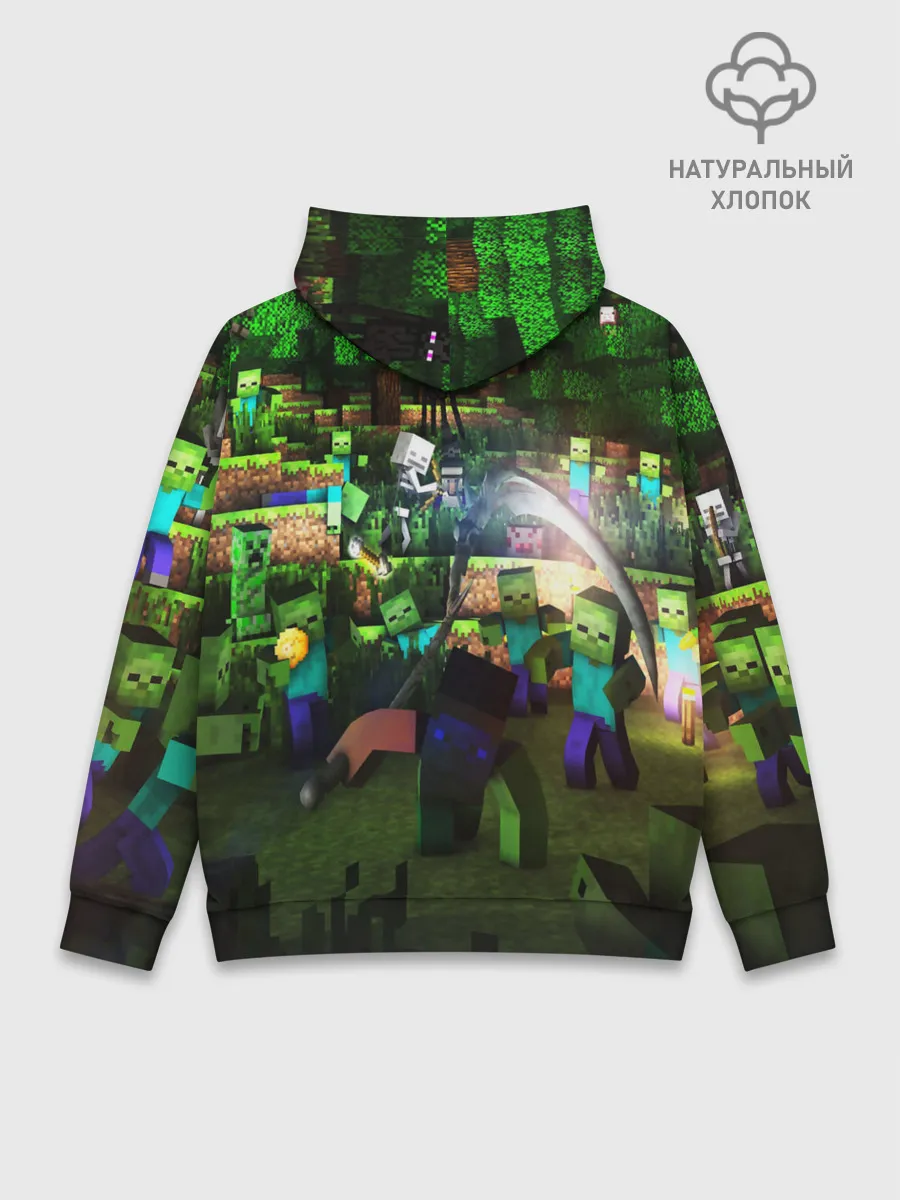 Худи мужской база хлопок / MINECRAFT Creeper