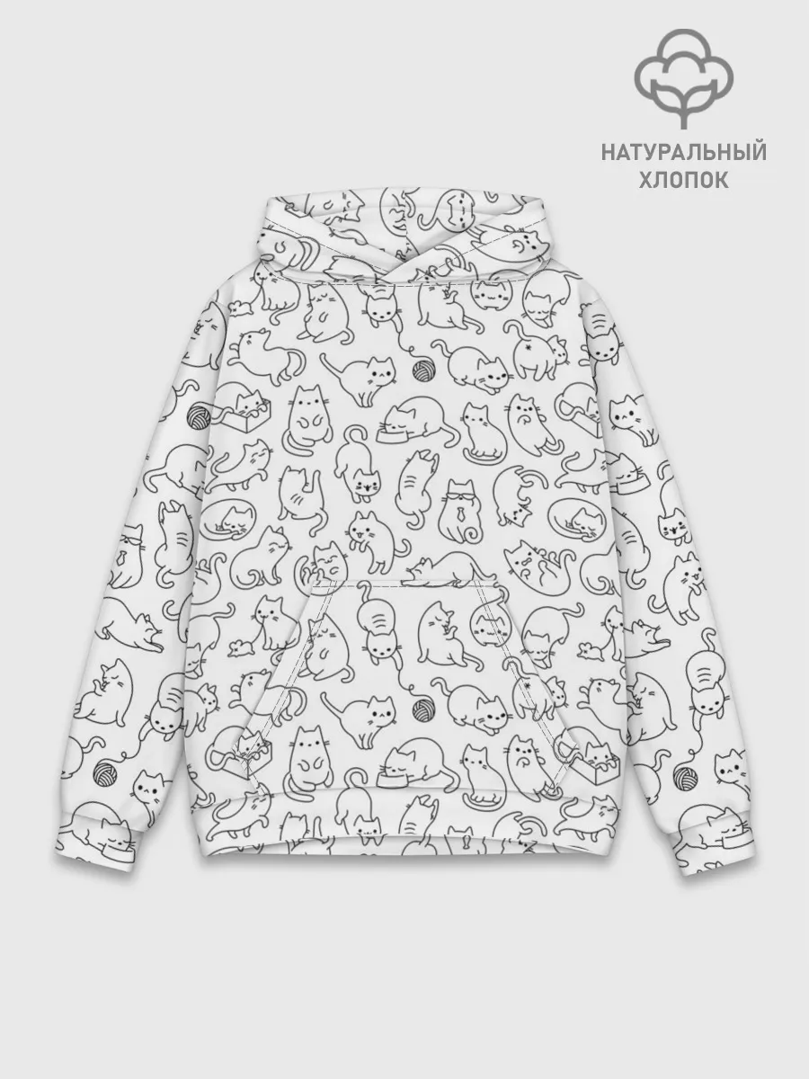 Худи мужской база хлопок / Такие Разные Котейки