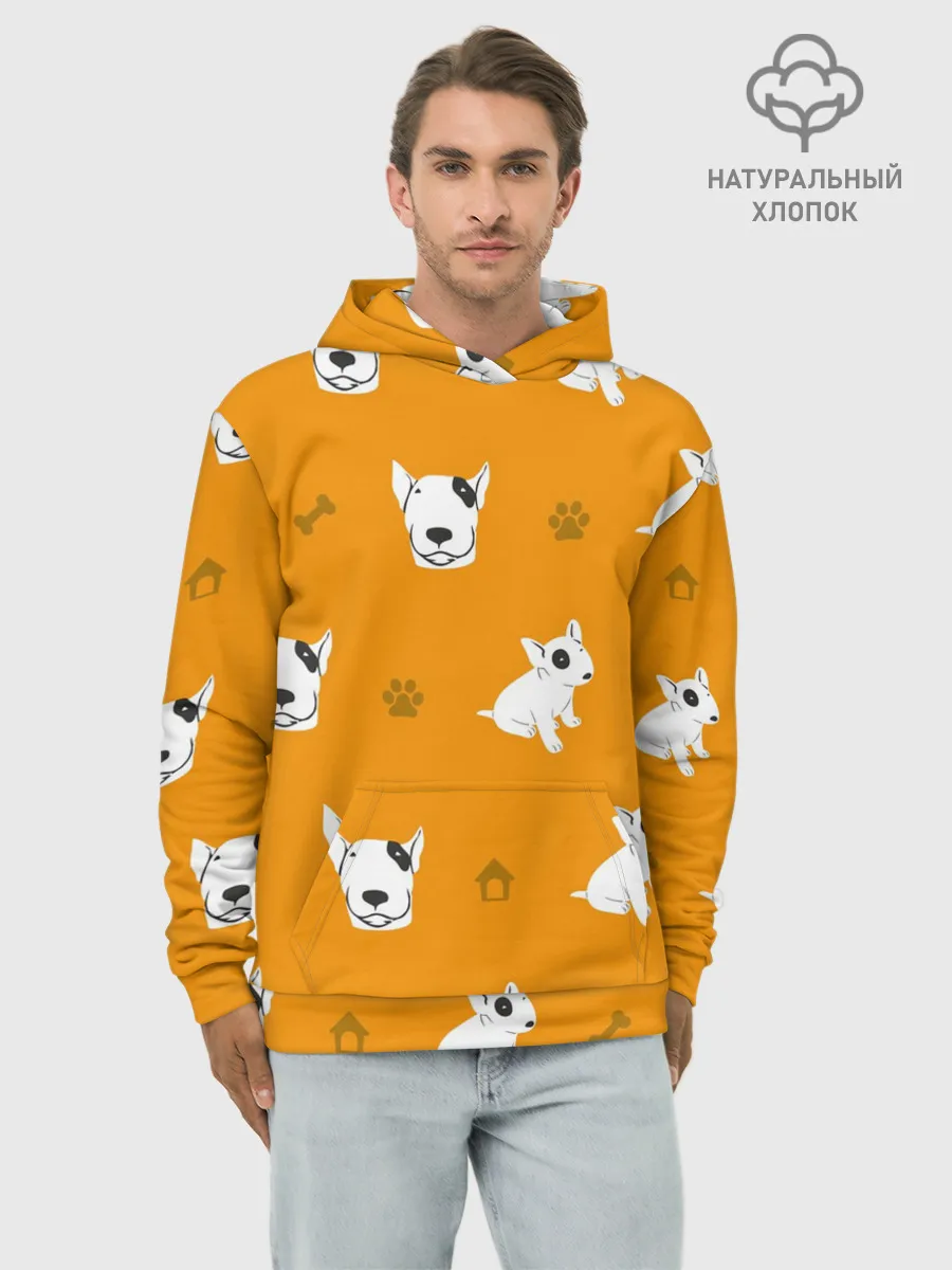 Худи мужской база хлопок / Английский бультерьер