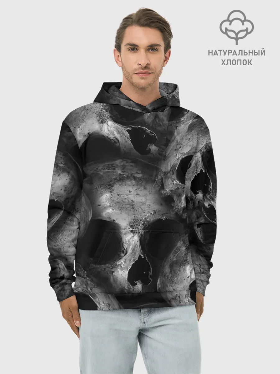 Худи мужской база хлопок / Черепа