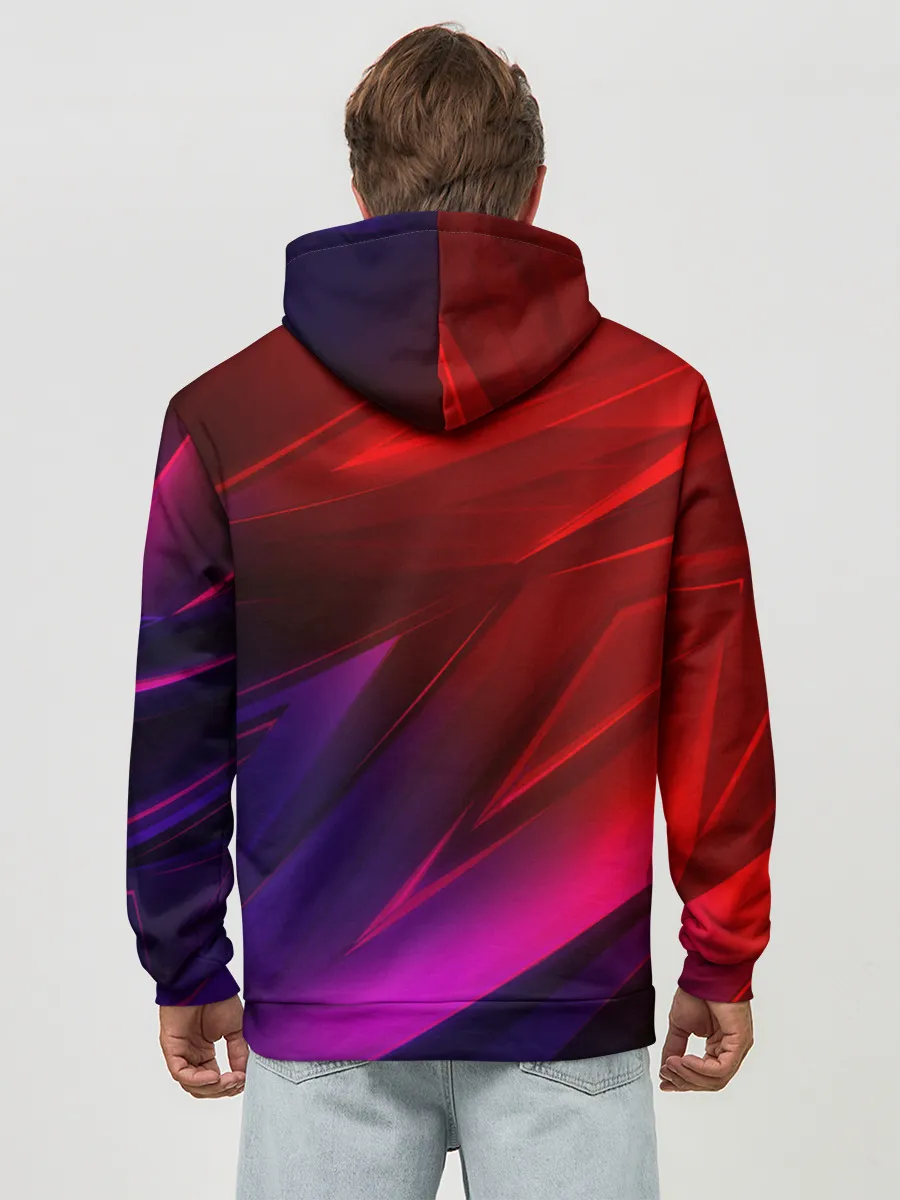 Худи мужской база хлопок / NEON GEOMETRY STRIPES