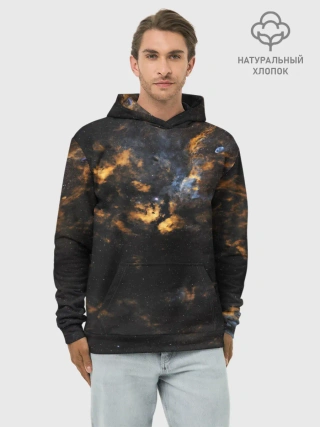 Худи мужской база хлопок / Космическое небо
