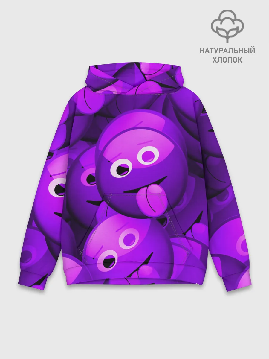 Худи мужской база хлопок / НЕОНОВЫЕ СМАЙЛЫ