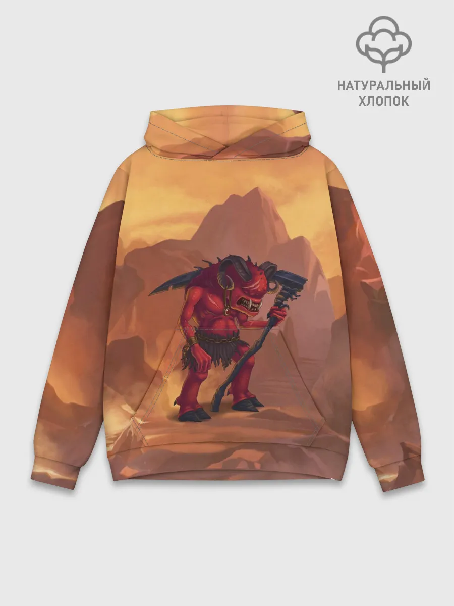 Худи мужской база хлопок / Сэр Троглодит - Демон, инферно