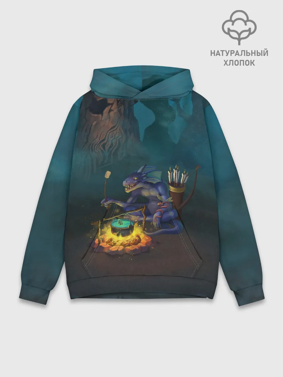 Худи мужской база хлопок / Сэр Троглодит - Ящер