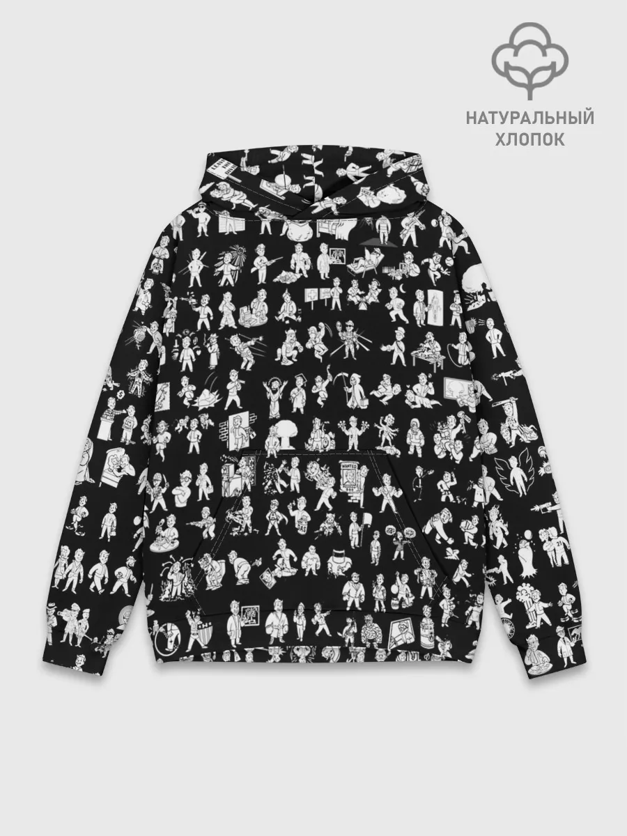 Худи мужской база хлопок / FALLOUT BLACK