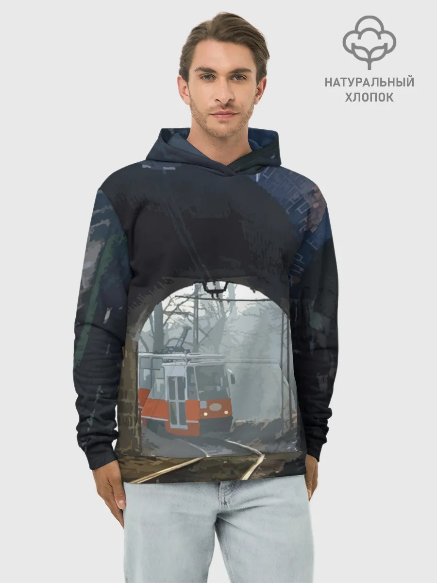 Худи мужской база хлопок / Трамвай