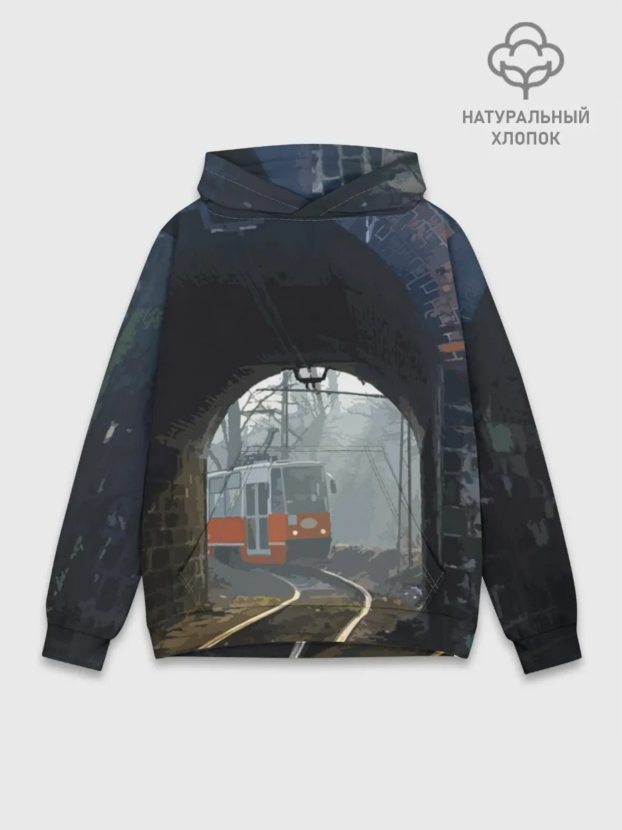 Худи мужской база хлопок / Трамвай