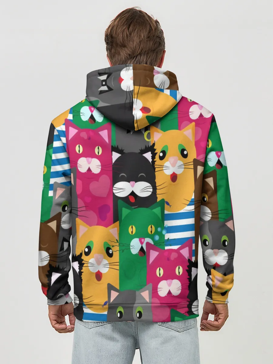 Худи мужской база хлопок / Голодные котики.