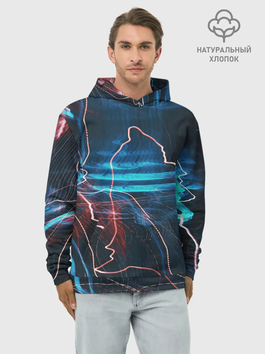 Худи мужской база хлопок / Freeze Light digital art