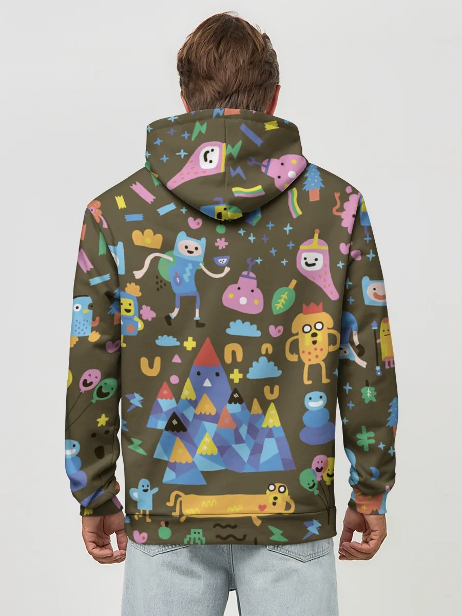 Худи мужской база хлопок / Время приключений Зима