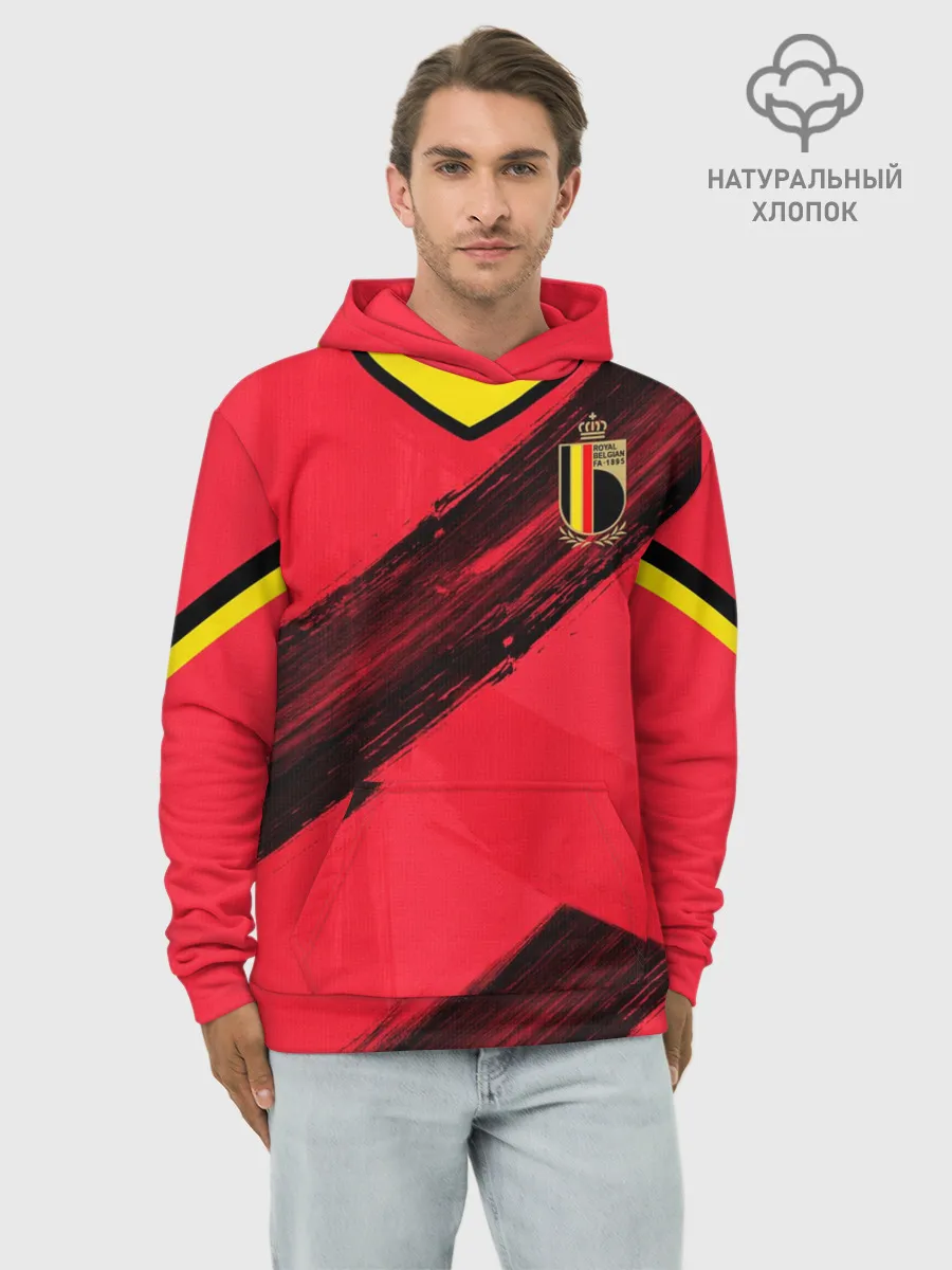 Худи мужской база хлопок / Belgium home EURO 2020
