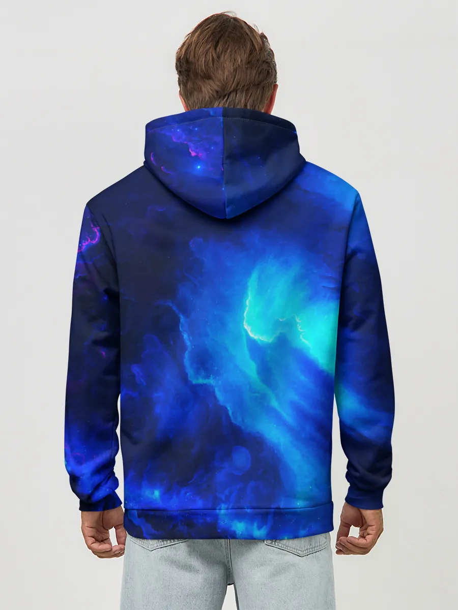 Худи мужской база хлопок / СИНИЙ КОСМОС