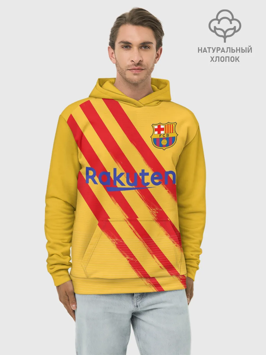 Худи мужской база хлопок / Barcelona 4-th kit 19-20