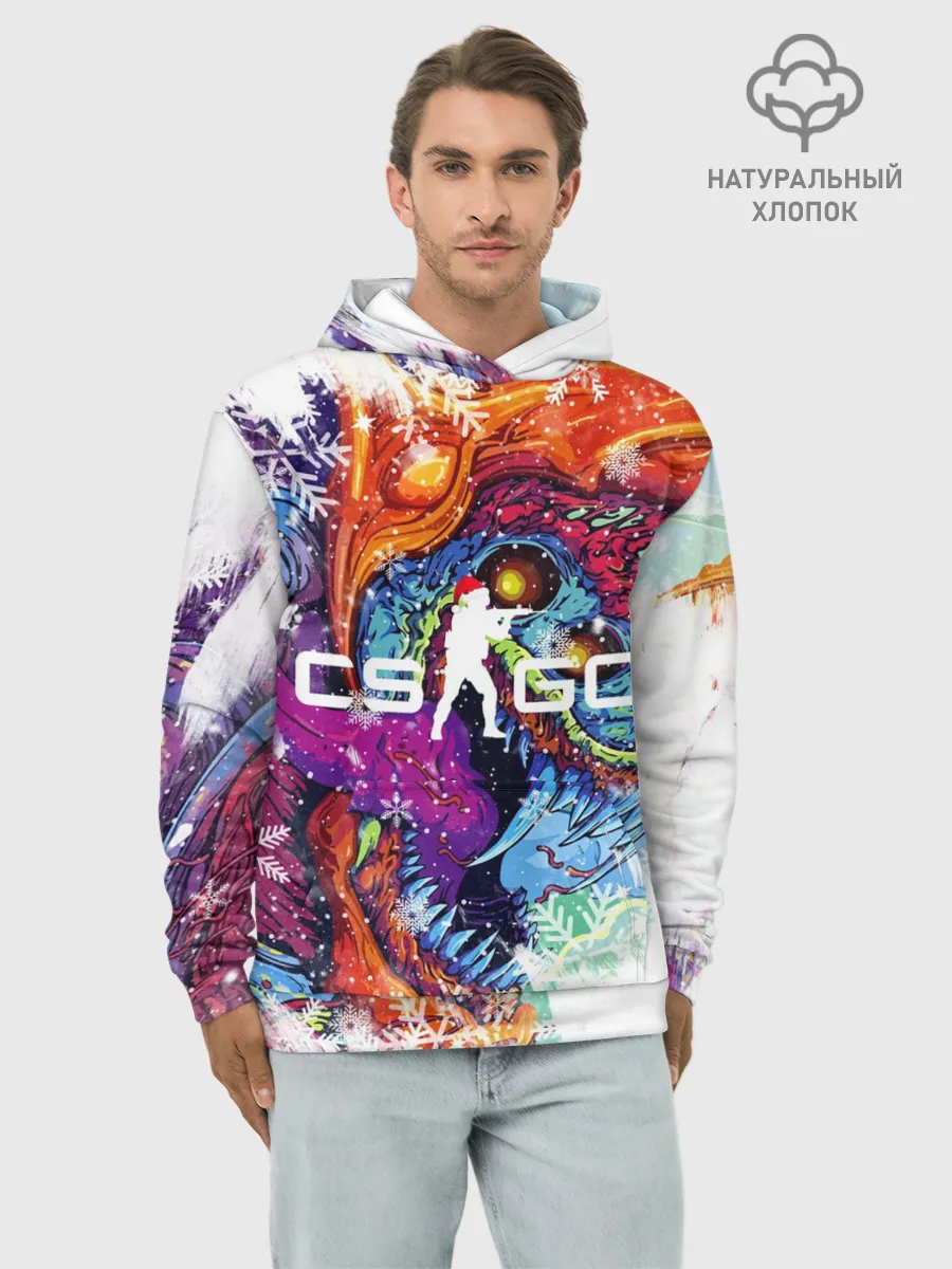 Худи мужской база хлопок / Новогодний CS GO