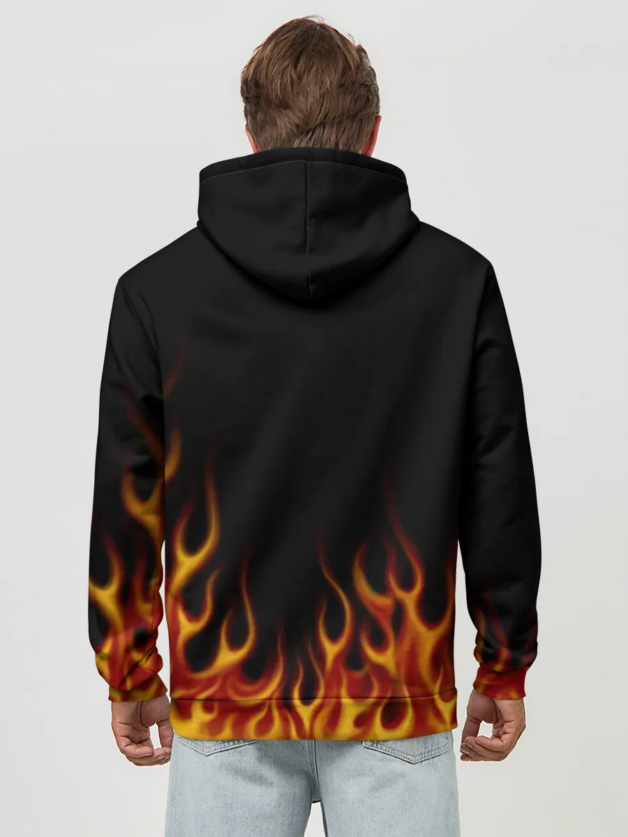 Худи мужской база хлопок / Пламя Old School