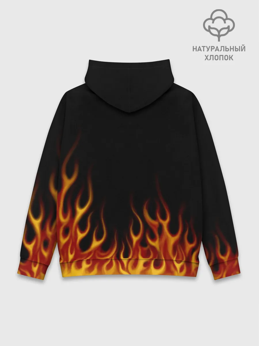 Худи мужской база хлопок / Пламя Old School
