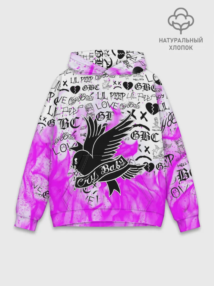 Худи мужской база хлопок / CRY BABY LIL PEEP