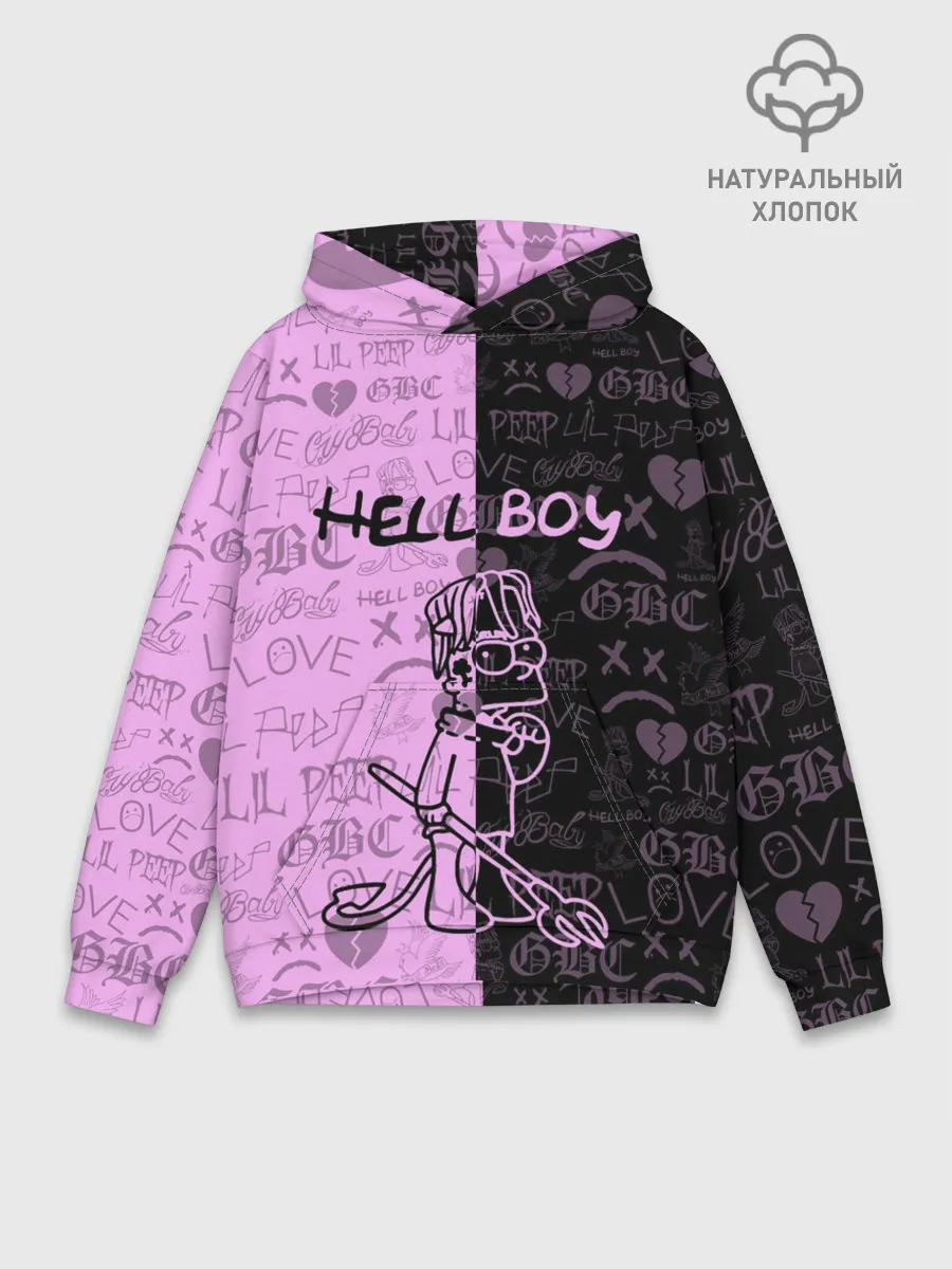 Худи мужской база хлопок / LIL PEEP HELL BOY
