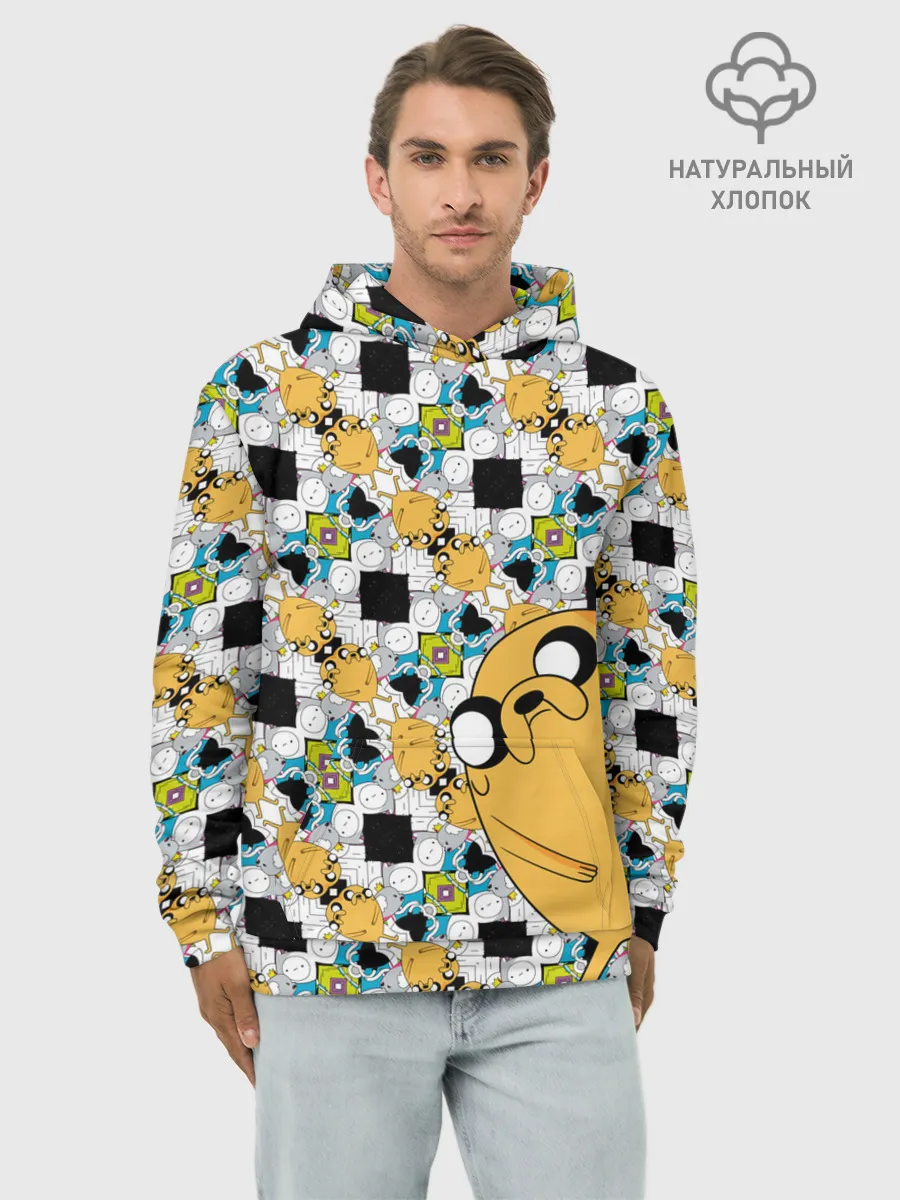 Худи мужской база хлопок / Jake Adventure Time