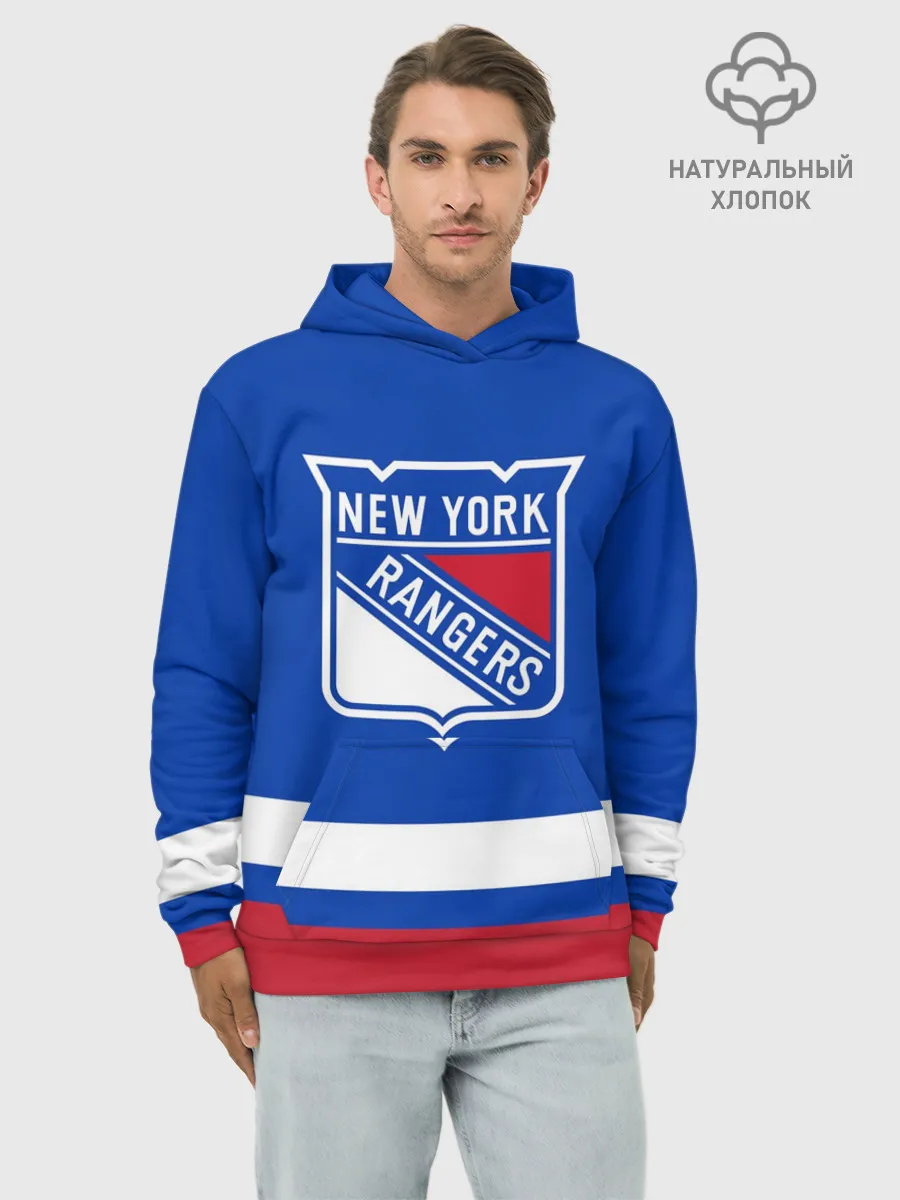 Худи мужской база хлопок / Нью-Йорк Рейнджерс НХЛ