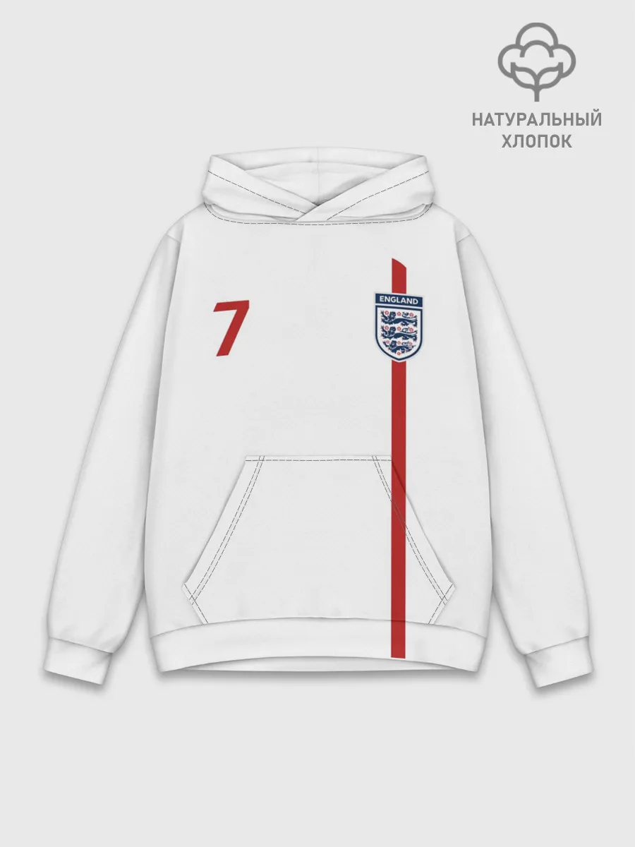 Худи мужской база хлопок / Дэвид Бекхэм Англия Ретро