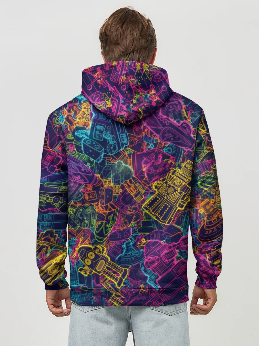 Худи мужской база хлопок / Neon Robots