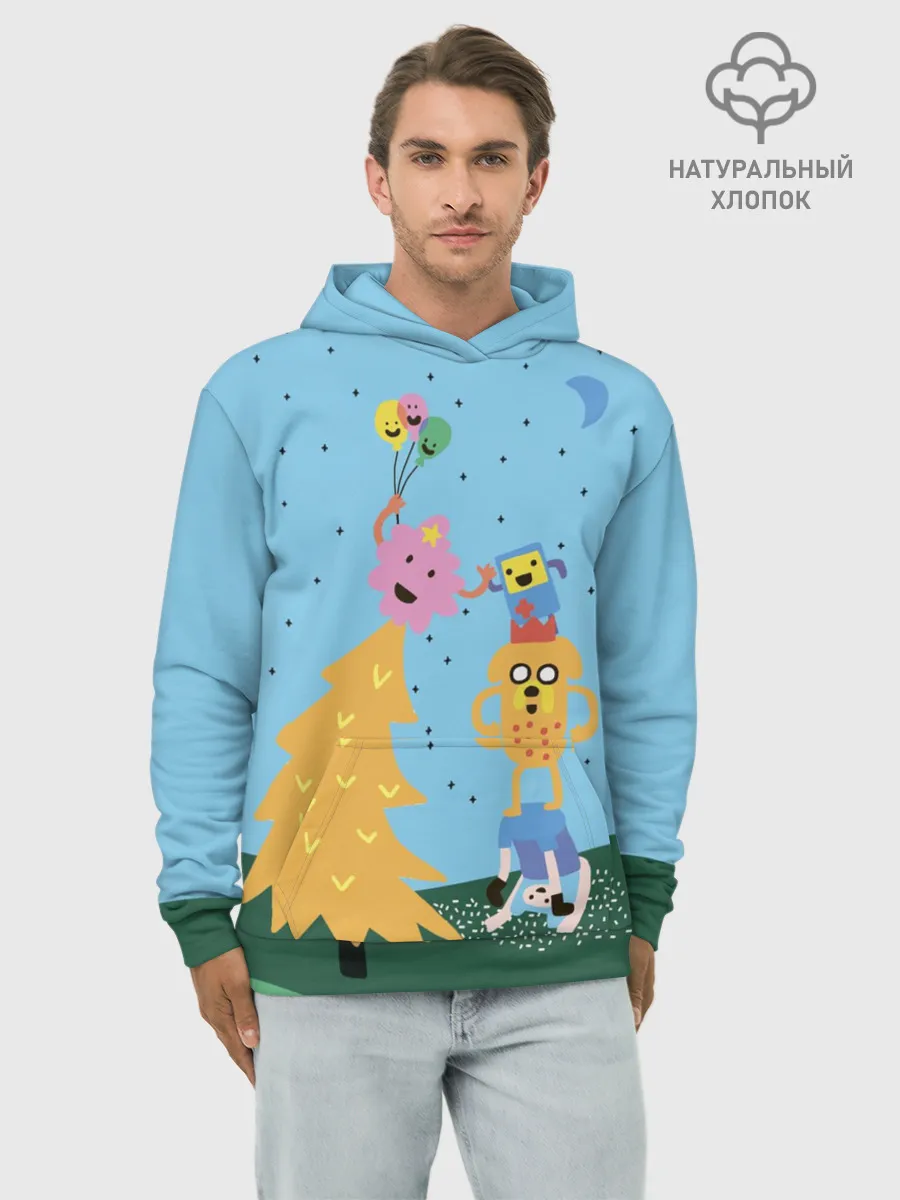 Худи мужской база хлопок / Время приключений Ёлка
