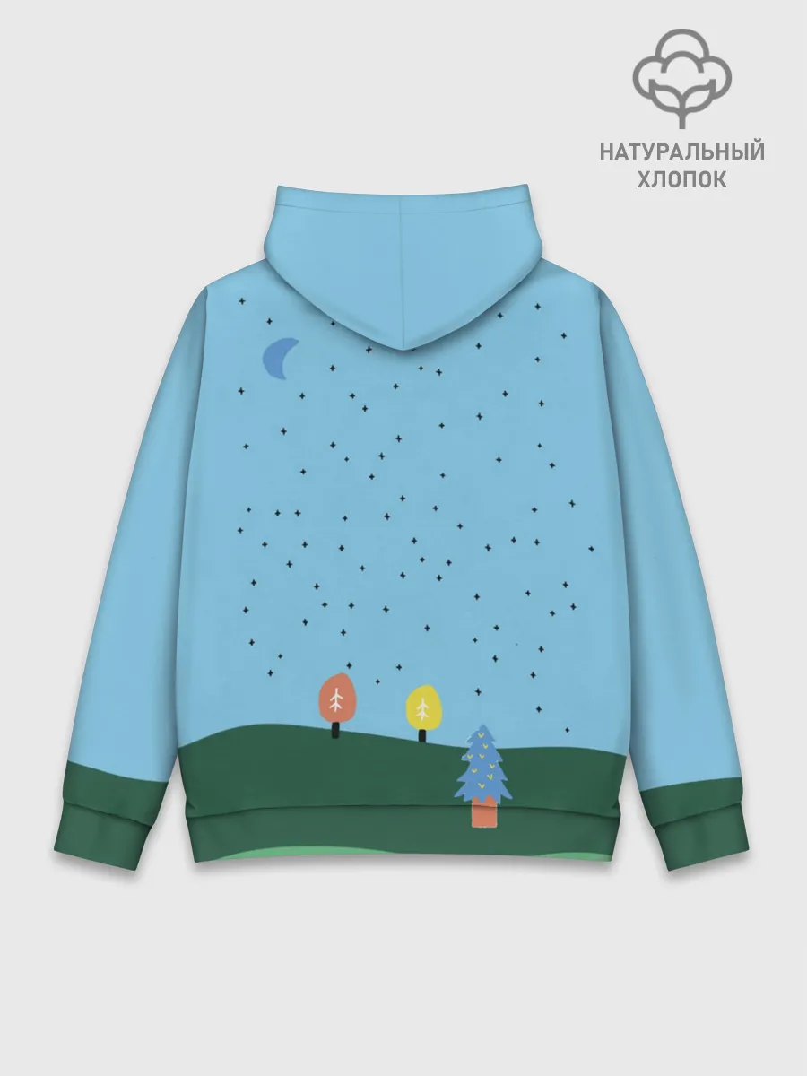 Худи мужской база хлопок / Время приключений Ёлка