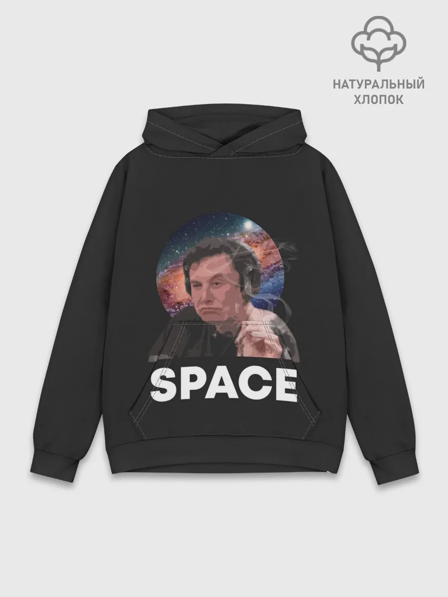 Худи мужской база хлопок / Илон Маск