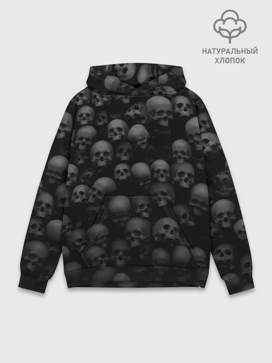 Худи мужской база хлопок / Черепа