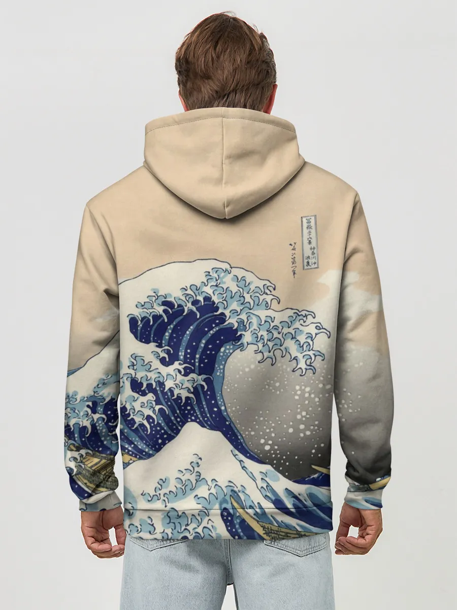 Худи мужской база хлопок / Kanagawa Wave Art