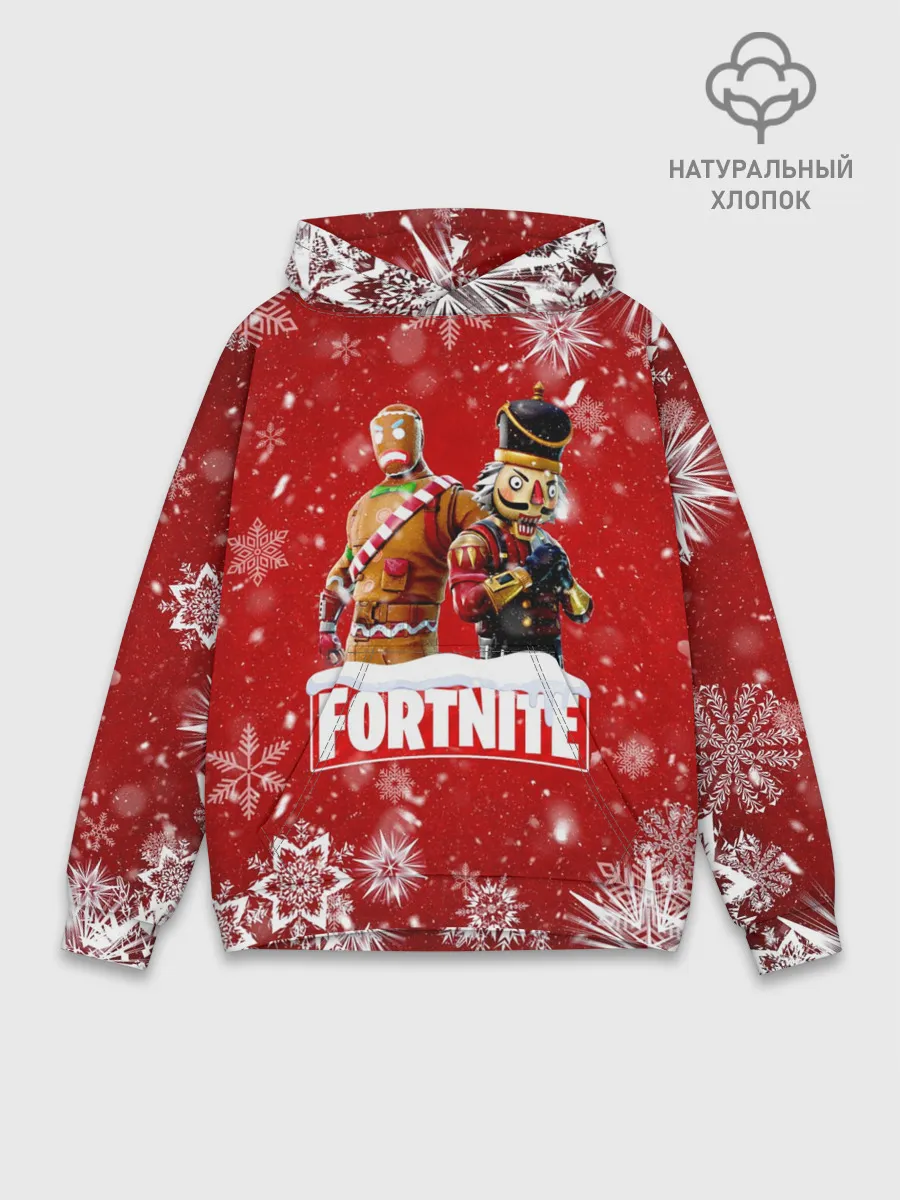 Худи мужской база хлопок / Новогодний Fortnite