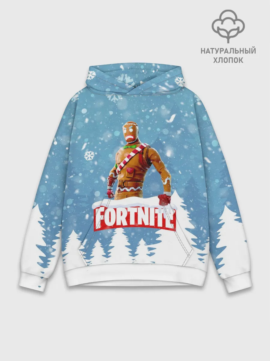Худи мужской база хлопок / Новогодний Fortnite
