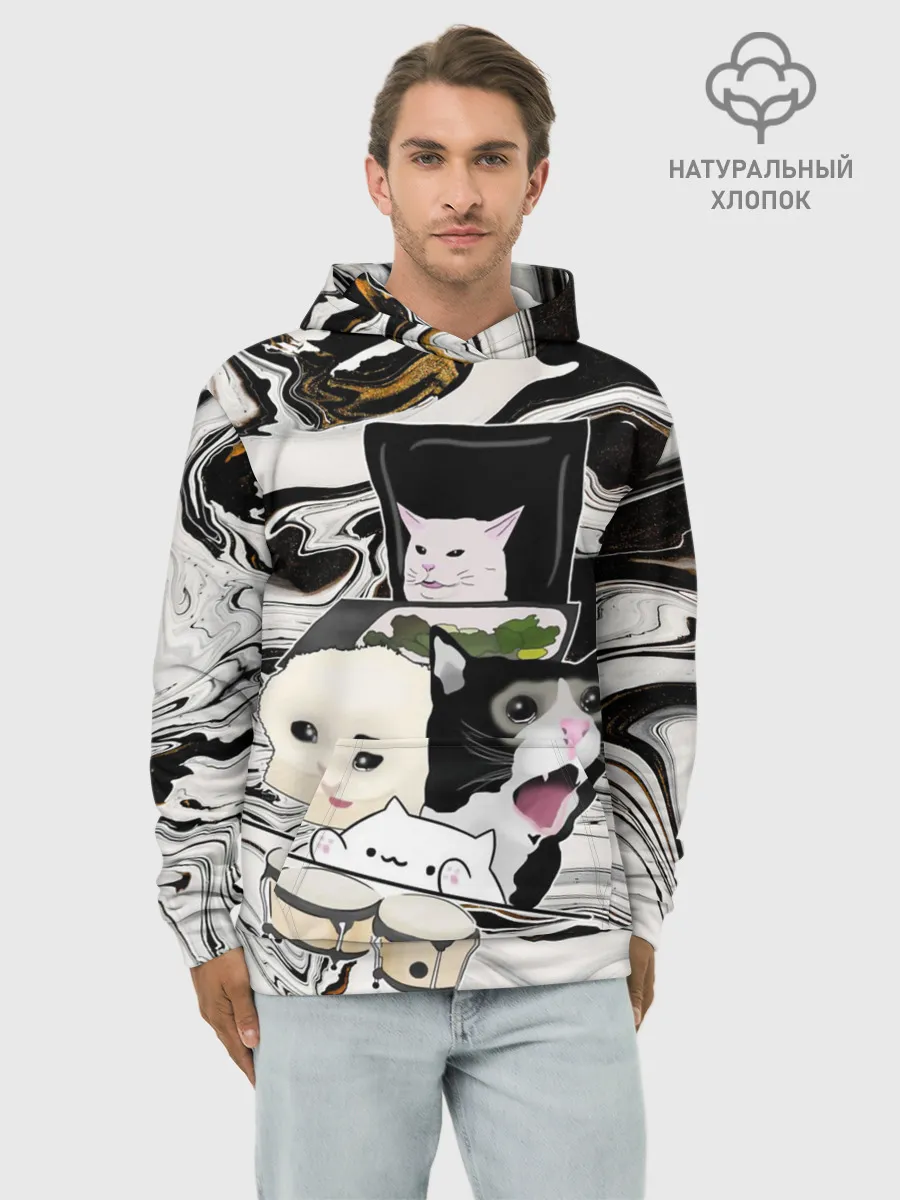 Худи мужской база хлопок / woman yelling at cat