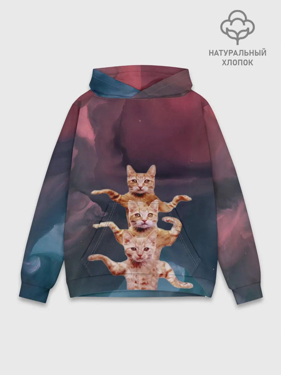 Худи мужской база хлопок / Танцующие коты