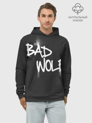 Худи мужской база хлопок / Bad wolf